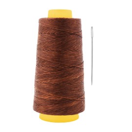 Mandala Crafts Waxed Whipping Twine Marine Waxed Sail Twine & Needle - 1mm 164 YDs Lashing Cord Waxed Twine Lacing Cord Wax Strings - Brown Twine Tie Dye String