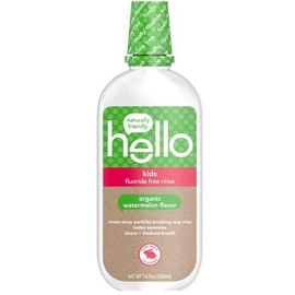 Hello Kids Natural Watermelon Fluoride Free Rinse (Pack of 6)