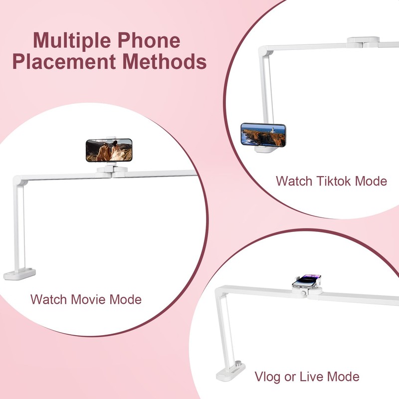 iVict Nail Desk Lamp, 34" Nails Tech Light with Phone