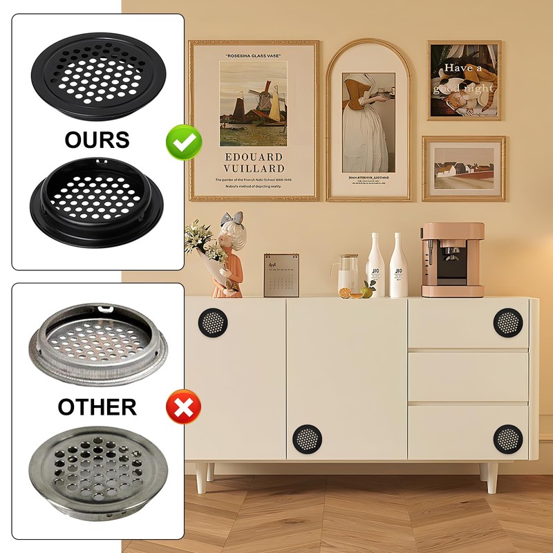 12 Pieces Round Ventilation Grille, Ventilation Opening Stainless Steel, Rust-Proof,