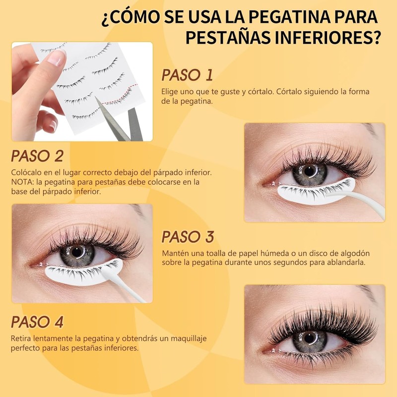 Pestañas magnéticas QUEWEL, 4 pares, reutilizables, con aplicador, sin pegamento,