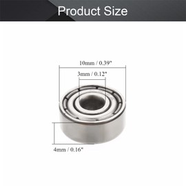 Othmro 20pcs 623ZZ Deep Groove Ball Bearing, 3mm x 10mm x 4mm Double Shielded 623 Bearings, High Carbon Steel Bearing
