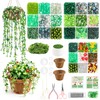 MROUEN 4074 Pcs Green Glass Beaded Plant DIY Kit –