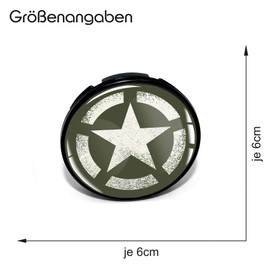 4 x Hub Caps, 60 mm Diameter, Wheel Centre Caps, Rim Sticker, Gel Emblem Doming for Car Rims, Tuning Accessories, Wheel Hub Caps DM006 (No. 11 Star, Hub Cover Set)