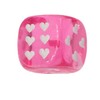 WeLoveDice - Dice Pink with White Hearts - Made in