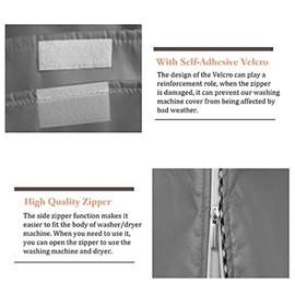 Outdoor Washing Machine Cover,Washer/Dryer Cover Suit Most Top Load or Front Load Waterproof Suncreen Dustproof All Weather Protection Large (27"Wx26"Dx43"H-2 PCS, Grey)