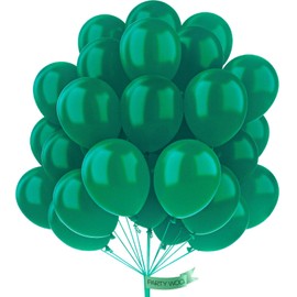 PartyWoo Dark Green Balloons 50 pcs 12 Inch Pearl Hunter Emerald Forest Green Balloons for Baby Shower Graduation Christmas Jungle Safari Birthday Party Decorations Green-Z01
