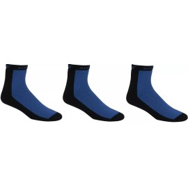Attitubes Lot 3 Pairs Attitubes Black Blue Crew Footie Ankle Socks L Men 9-12 Women 10-13