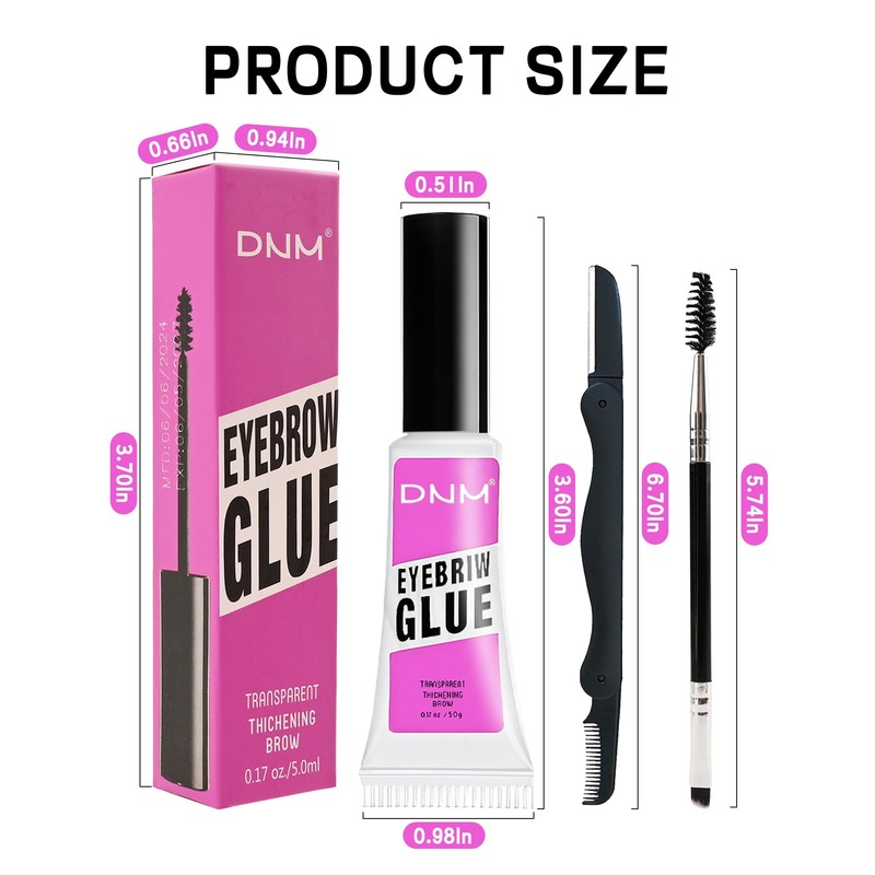 Eyebrow Gel Set, 2 Pieces, Transparent & Tinted Eyebrow Gel,