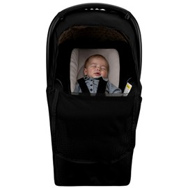 Bebamour Baby Car Seat Cover for Summer Lightweight Car Seat Cover for Boys Girls Breathable Infant Car Seat Cover Canopy (New Black)