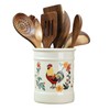 Bicuzat Ceramic Rural Rooster Pattern Kitchen Utensil Holder, Large Cooking