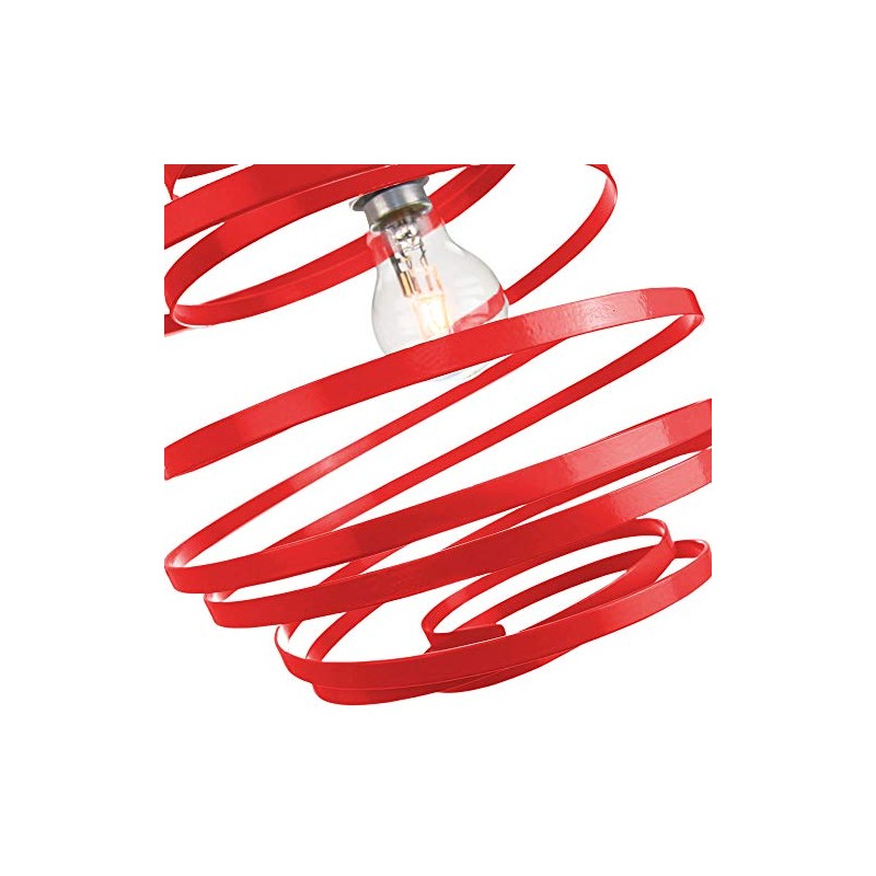 Modern Designer Vibrant Red Gloss Metal Double Ribbon Spiral Swirl