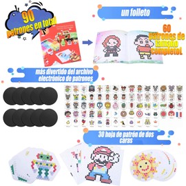 10600+ Cuentas y Abalorios Plásticos Cuentas para Planchar, JAYLEN 36 Colores, 5MM Juego de Cuentas para Plancar para Manualidad Kit de Cuentas de Fusible, DIY Art Craft con 4 tableros, 60 patrones + 30 patrones de papelEl mejor regalo de juguetes de cump