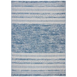 SAFAVIEH Courtyard Collection 8' x 10' Navy/Grey CY8061 Indoor/ Outdoor Waterproof Easy Cleaning Patio Backyard Mudroom Area Rug