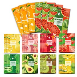 30 Pcs Face Masks Skincare,Hydrating Sheet Masks,Collagen Night Wrapping Mask,Facial Mask for Men&Women,with Collagen Essence and Fruit Extracts,Nourishing and Moisturizing for All Skin Types B13