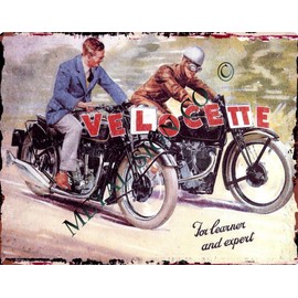TRACY'S SIGNS 8x10in VELOCETTE MOTOR CYCLE GARAGE METAL SIGN RETRO VINTAGE STYLE 8x10in 20x25cm MOTOR BIKE MOTORCYCLE garage shed wall art