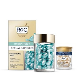 RoC Multi Correxion Hyaluronic Acid Night Serum Capsules (30 CT) + RoC Retinol Capsules (7 CT), Anti-Aging Skin Care, Daily Face Moisturizer and Wrinkle Treatment