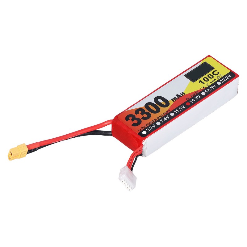 3300mAh Lipo Battery 100C Discharge Rate 14.8V 4S XT60 Plug