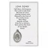 Laminated Hail Mary Holy Prayer Card With Miraculous Medal Inside