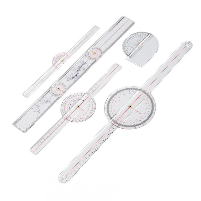 5Pcs Finger Small Joint Goniometer Clear Scale Transparent PVC Finger
