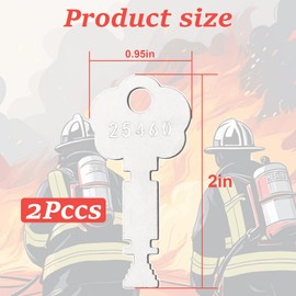 25460, 2-Pack, Honkador Fire Alarm Key, Fire Department Key, Christmas Tree Fire Rescue Key, Gamewell and Elevator Compatible, Firefighter Tools, Silver