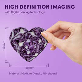 1x Heart MDF Magnet 6cm - Macro Red Purple Cabbage - Fridge Locker Office Whiteboard Toolbox #51390