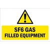 SF6 gas filled equipment, landscape safety sign - 1mm flexible Plastic sign (200mm x 150mm)