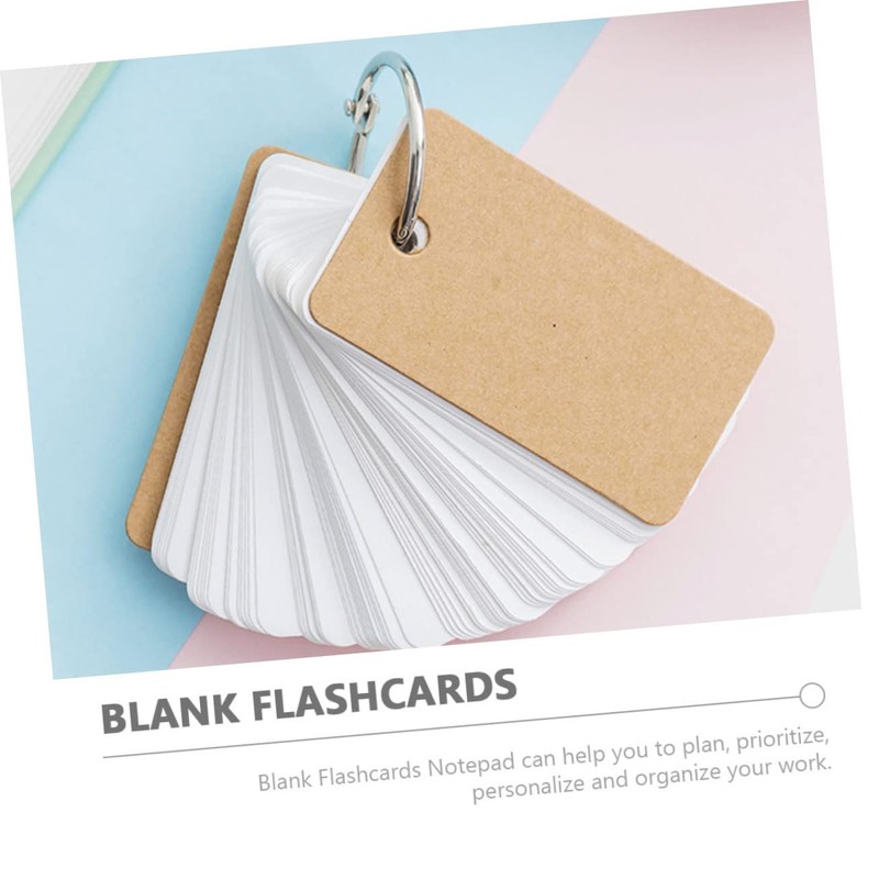 STOBOK 8pcs Binding Ring Flash Cards Memo Cards Portable Notebook