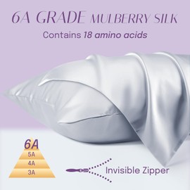 Olesilk, pillow case, 100% silk, cushion cover, hair and skin care, with a zip, 16 Momme, 1 piece