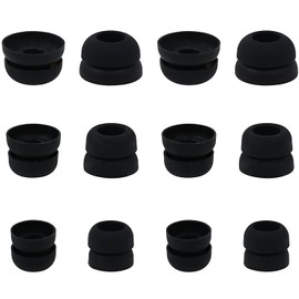 ALXCD Double Flange Eartips Compatible with Beats Studio Buds & Fit Pro, S/M/L Sizes 6 Pairs Double Flange Earbud Tips Ear Tips, Compatible with Beats Studio Buds, Black SML