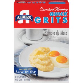 Albers Enriched Hominy Quick Grits, Naturally Low in Fat, 40 OZ Box (Pack of 6)