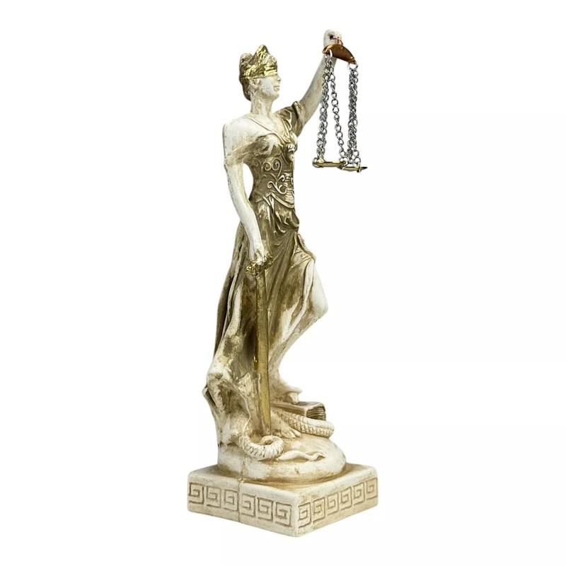 Themis Greek Roman Lady of Justice Hard Plaster Statue Sculpture