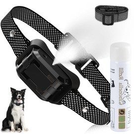 Citronella Bark Collar, Spray Bark Collar [1 Citronella Refill] Level 3 Sensitivity Adjustable Waterproof Chargeable Spray Bark Collar for Small, Medium & Large Citronella Dog Bark Collar