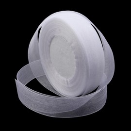 Sentoyou White Ribbon for Gifts Wrapping, 1 inch 50Yard Sheer Organza Ribbon, Gift Wrap Chiffon Fabric Ribbons for Flower Bouquet, Christmas, Mothers Day, Wedding, Crafts, Party Decoration