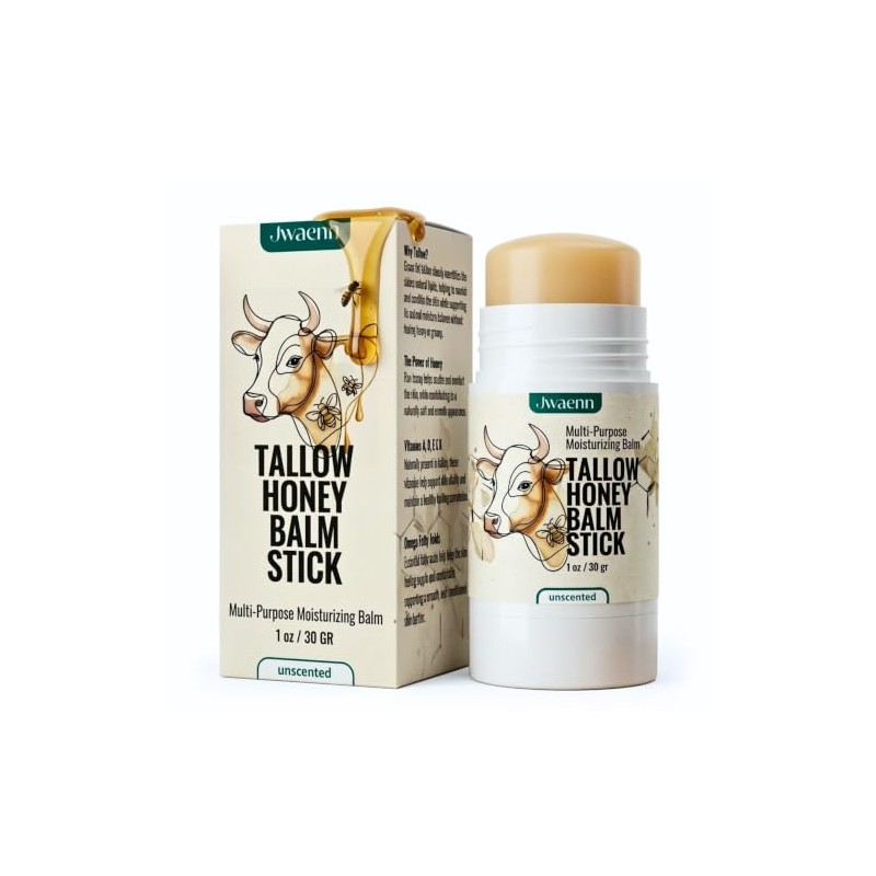Tallow Honey Balm Stick Grass-Fed Beef Tallow Moisturizer for Face