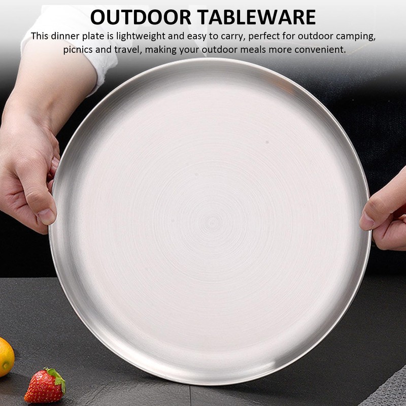 Stainless Steel Dinner Plates - Camping & Outdoor Tableware -