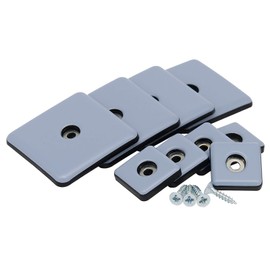 Teflongleiter zum Schrauben 25 & 50 mm 4-16 STK Möbelgleiter Teflon PTFE Gleiter (25 x 25 mm 16 Stück) Grau