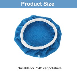 HARFINGTON 6pcs Car Polisher Bonnet Buffing Pad Micro-fiber Polishing Buffing Pad Cover for 7"-8" Car Buffer Bonnets Polisher, Dark Blue