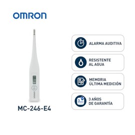 OMRON Eco Temp Basic MC-246-E4 – Termómetro Digital para Bebés y Adultos de Punta Redondeada con alarma auditiva
