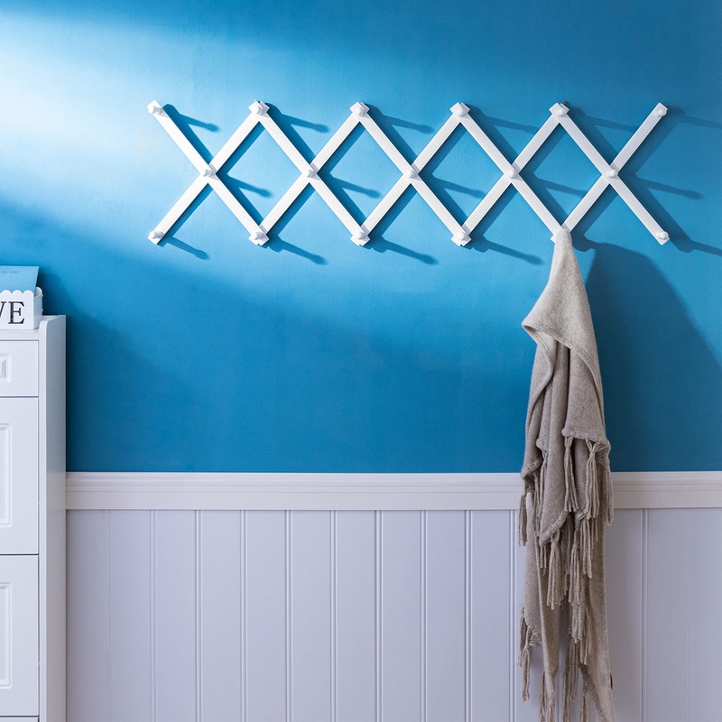 SKOLOO Hat Rack for Wall with 17 Hooks, Solid Wooden,