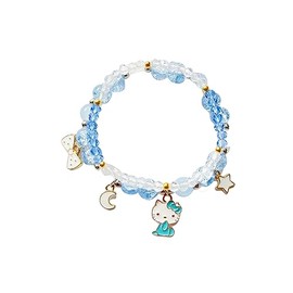 NIQIPOK Crystal Bead Bracelet Cute Cartoon Kawaii Elastic Beaded Bracelets for Women,Kawaii Crystal Beads Anime Relationship Matching Bracelet for Best Bracelets, Adjustable, Crystal, no