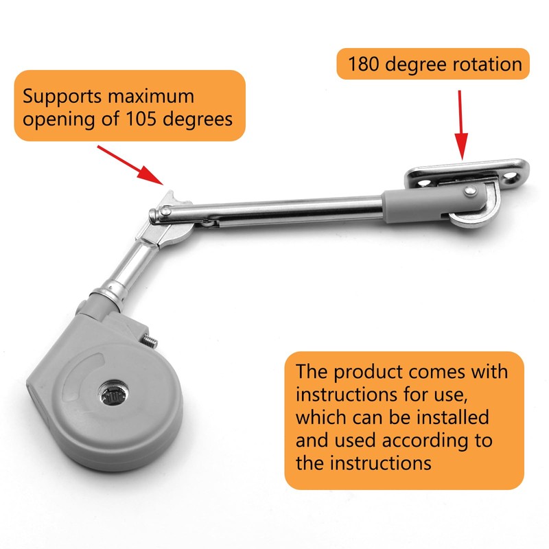 Soft Close Cabinet Lid Hinges with Hydraulic Dampening, 105 Degree
