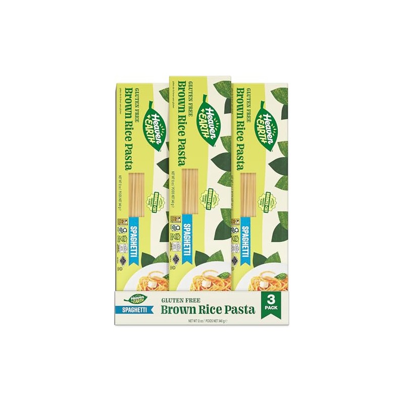 Heaven & Earth Brown Rice Pasta, Gluten Free Spaghetti, 12oz