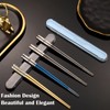 Portable Chopsticks Reusable with Case,Metal Stainless Steel Chopstick with Titanium