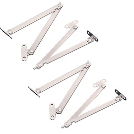 AWOCAN 4 Pcs Stainless Steel Folding 180 Degree Lid Support Hinges Lid Stay for Furniture Cabinet Cupboard Door