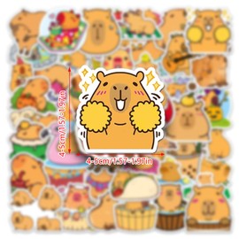 50Pcs Capybara Stickers for Water Bottles Tablets Laptops Mobile Phones Suitcases Scrapbooks Decorations Kids Gifts