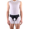 FlexaMed Double Inguinal Hernia Groin Belt with Compression Pads Black