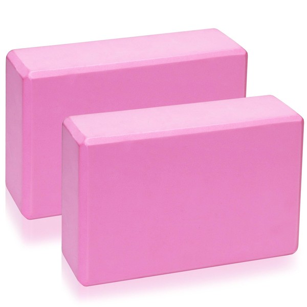 Yoga Block 2er Set, Eva Schaumstoff Yogablock, Hochdichter Yogablöcke, rutschfest