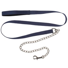 PFIFF 102990 Lead Rope with 70 cm Long Chain Carabiner Hook Tie Rope 200 cm Dark Blue