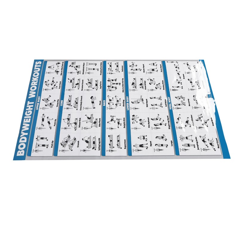 60x90cm Workout Charts Clear Rugged Easy Reading Bodyweight Exercises Poster